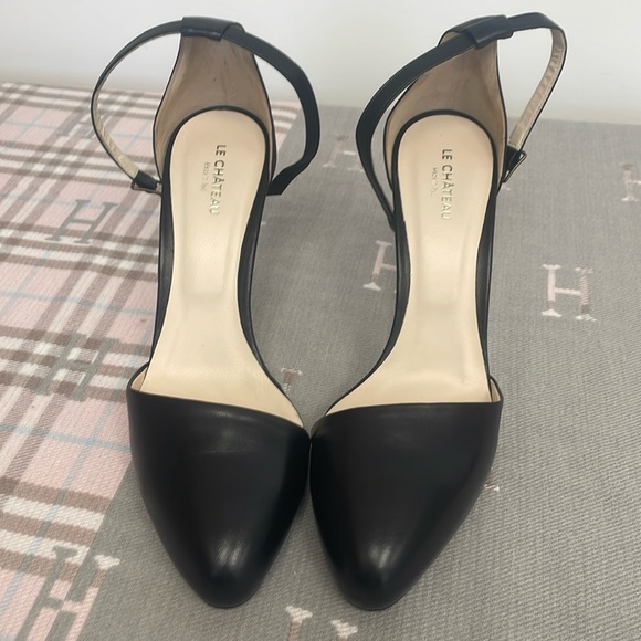 Almond toe ankle strap closed toe sandal pump - Picture 1 of 5